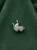 Baby Stroller Silver Charm