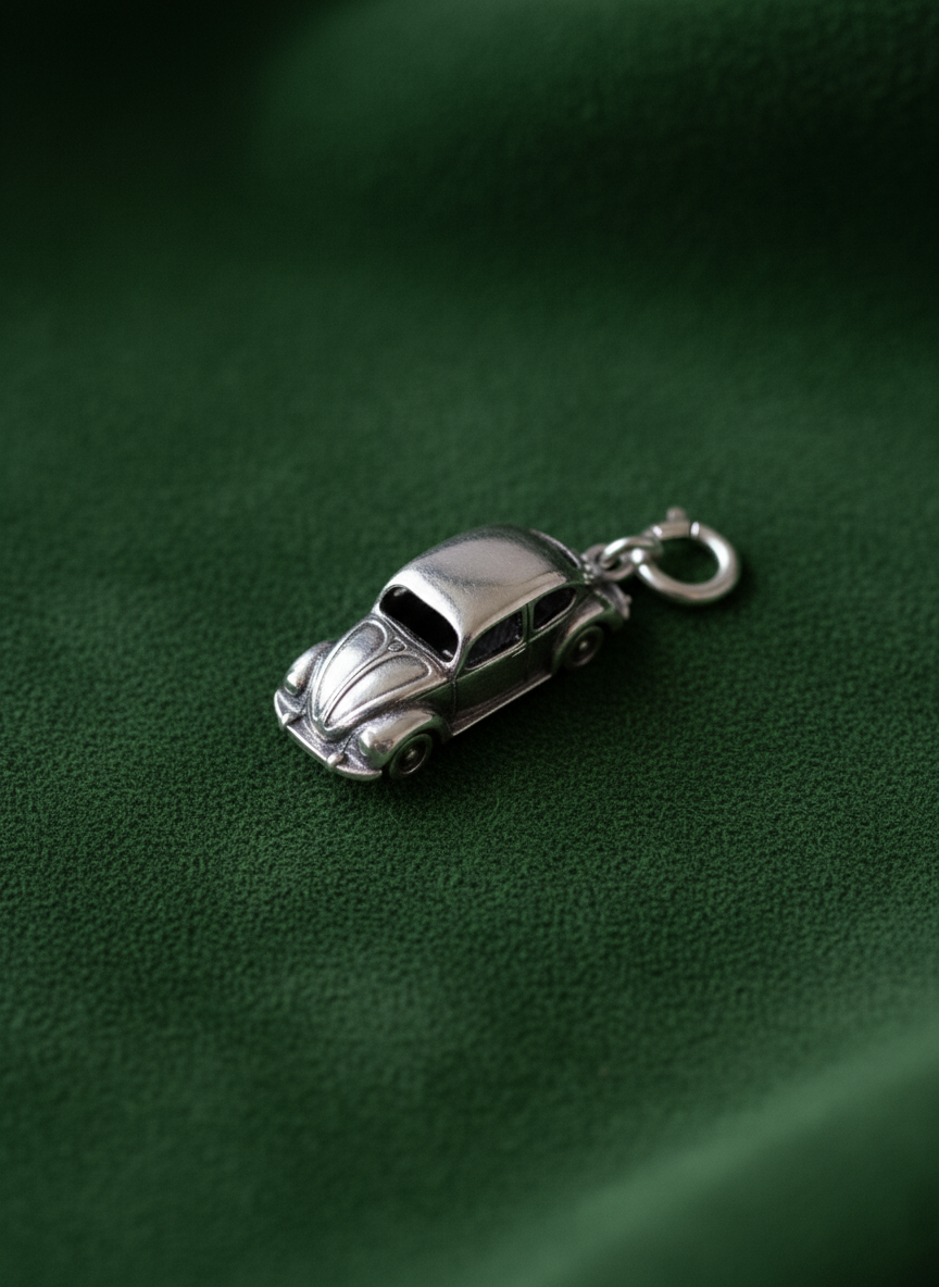 Vintage Beetle Cruiser Silver Charm