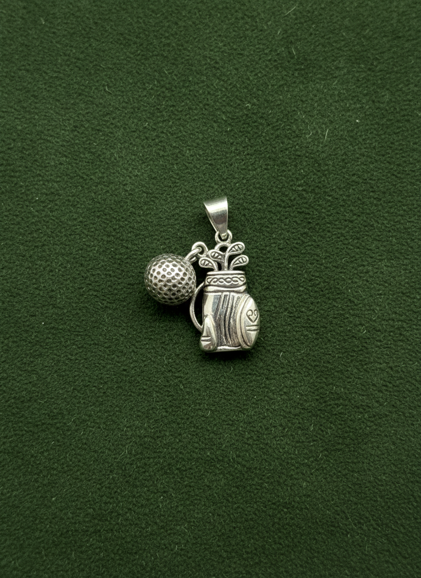 Golfer’s Spirit Bag Silver Charm