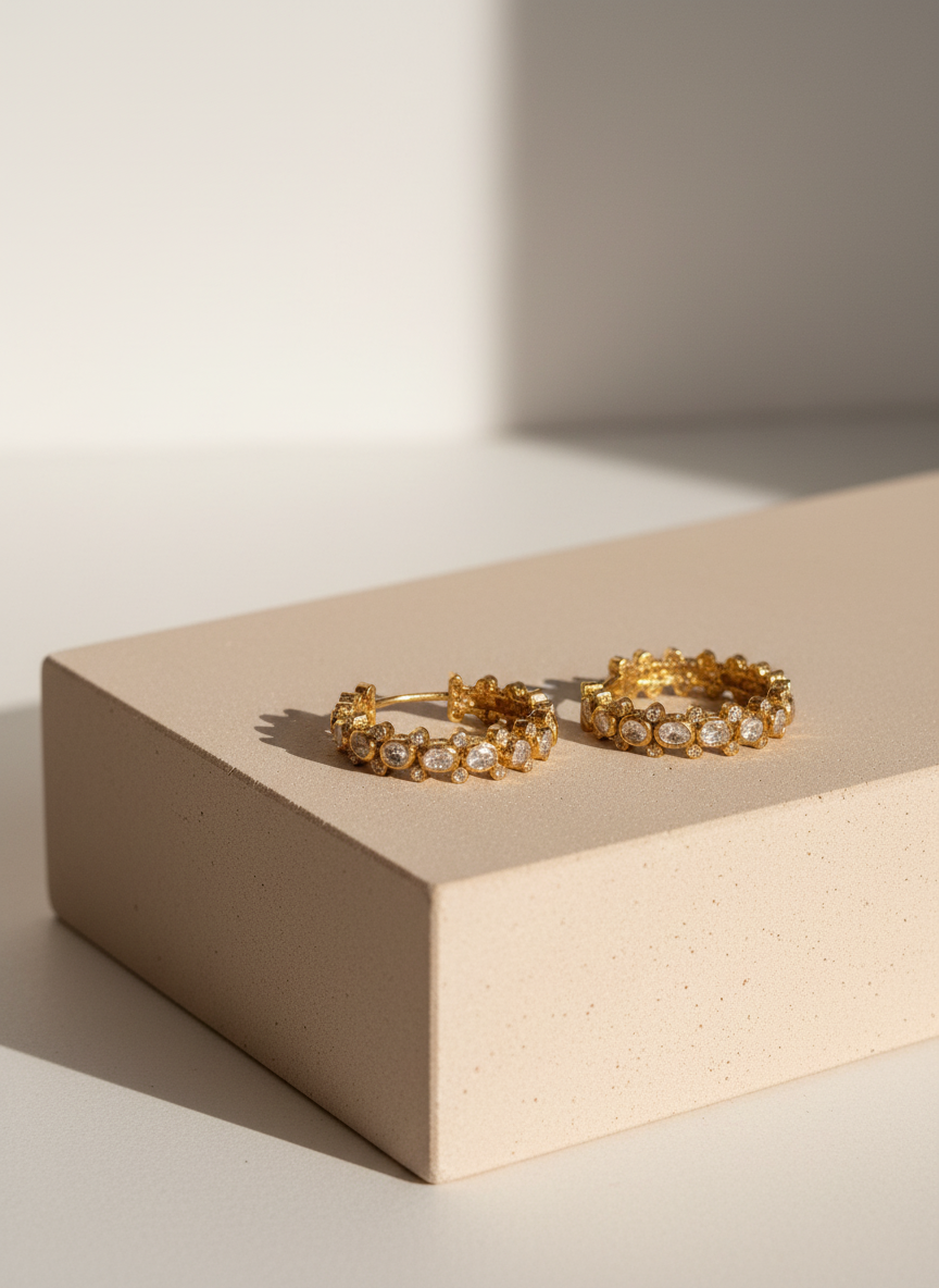 Gilded Kundan Hoops