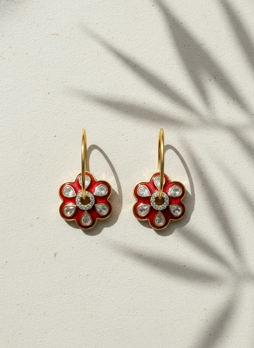 Ruby Bloom Hoops