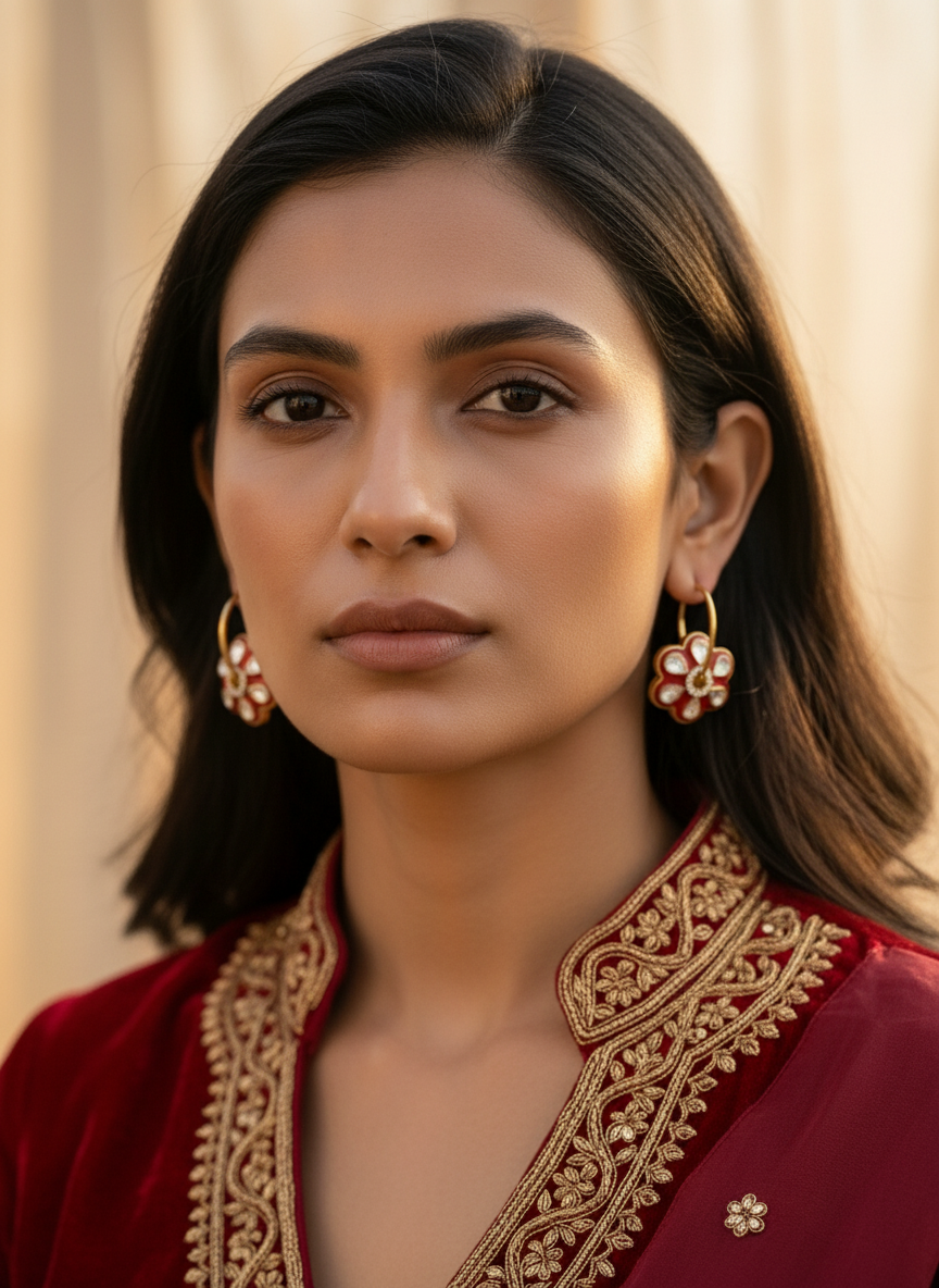 Ruby Bloom Hoops