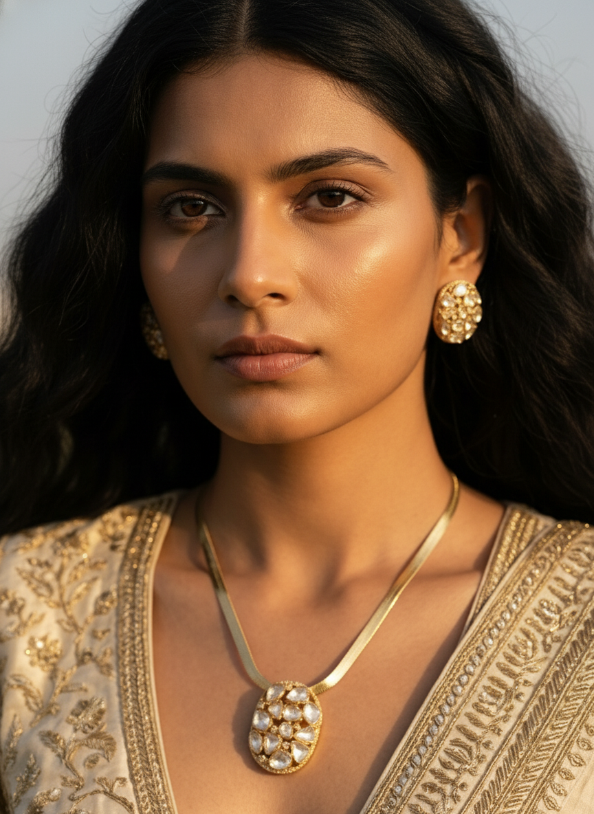 Gilded Cluster Necklace Set