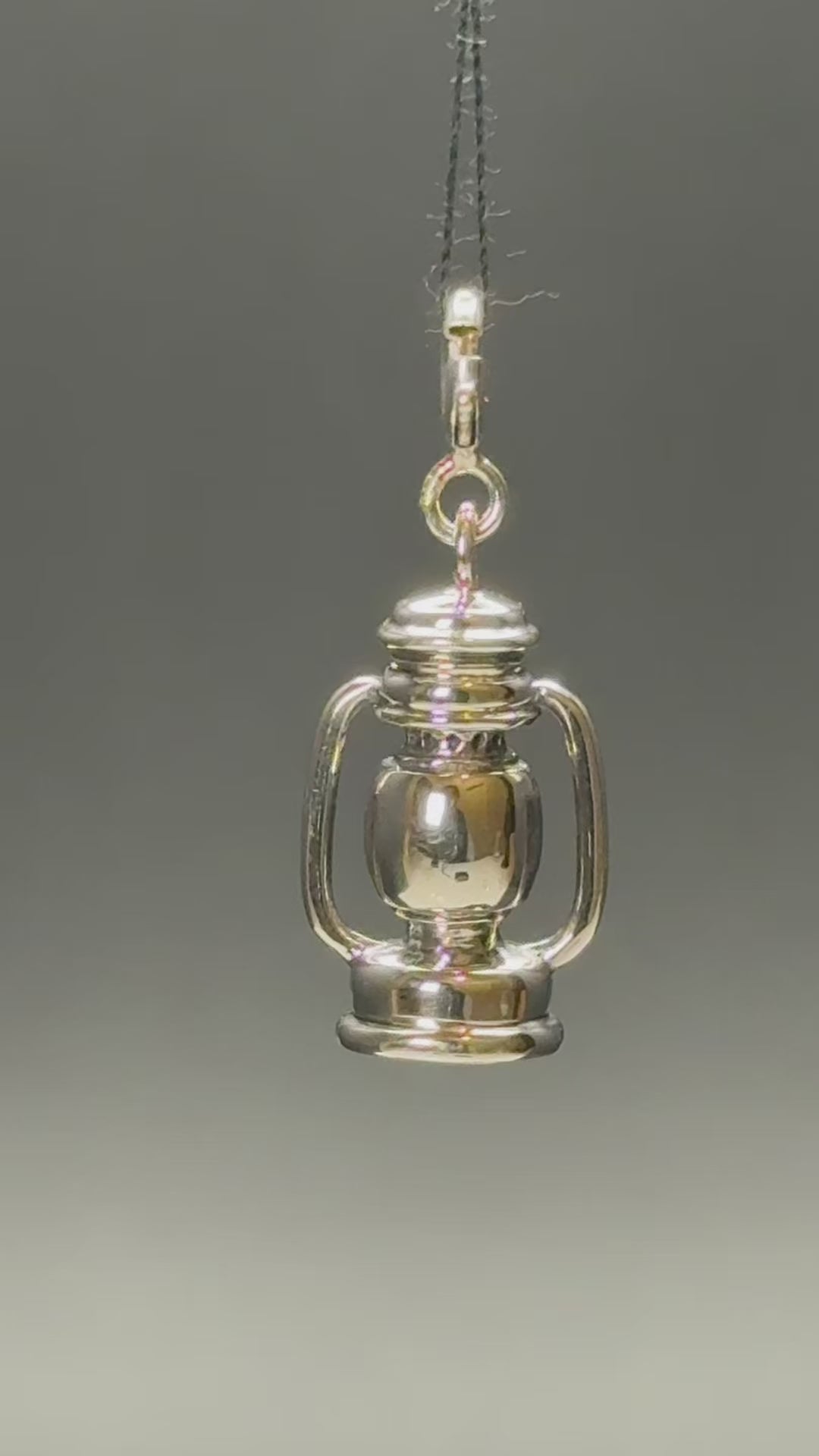 Lantern Silver Charm